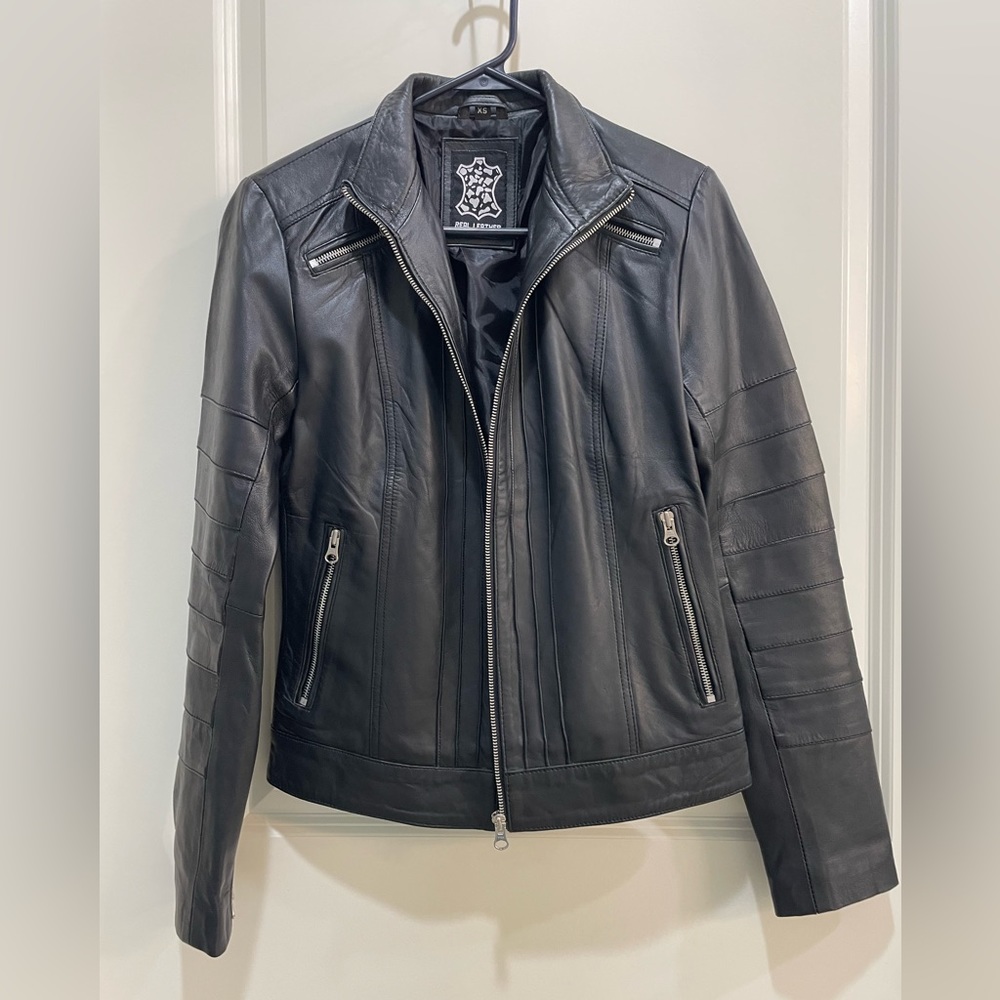 Black leather jacket